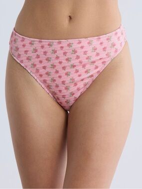 Dippin Daisys Seashore Bikini Bottoms Pink Roses Sugar Plum Size Small NWT